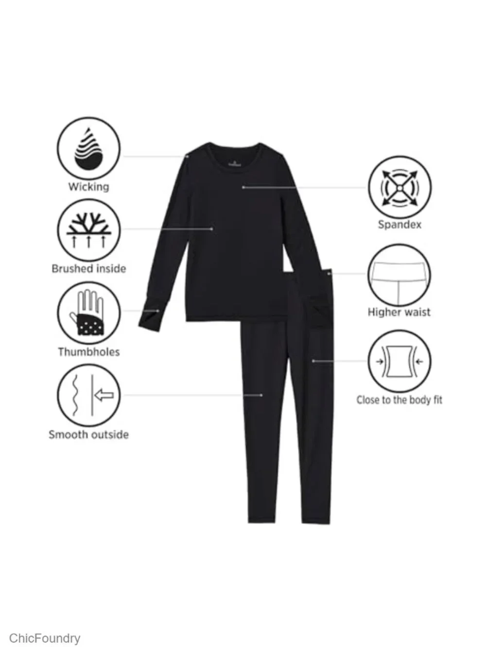 Girls Thermal Underwear Set Heavyweight Brushed Fleece Base Layer